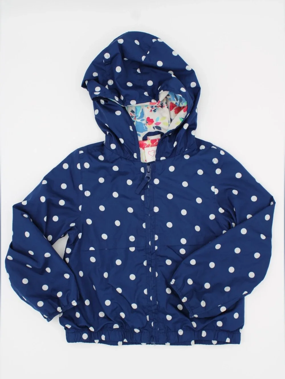 The Children's Place Girls Polka Dot Windbreaker Navy White 4T